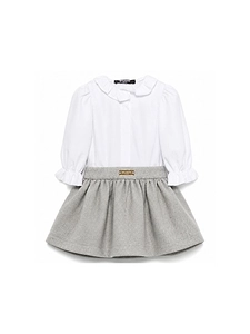 Balmain Kids Logo Plaque Long-Sleeved Dress