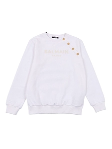 Balmain Kids Logo Printed Crewneck Sweatshirt