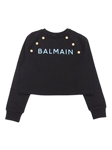 Balmain Kids Logo Printed Crewneck Sweatshirt