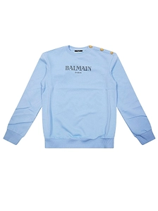 Balmain Kids Logo Printed Crewneck Sweatshirt