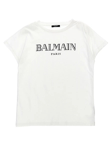 Balmain Kids Logo Printed Crewneck T-Shirt