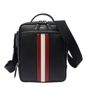 Bally Logo Printed Zip-Up Messenger Bag