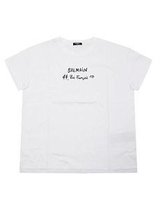 Balmain Kids Logo Printed Crewneck T-Shirt