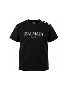 Balmain Kids Logo Printed Crewneck T-Shirt