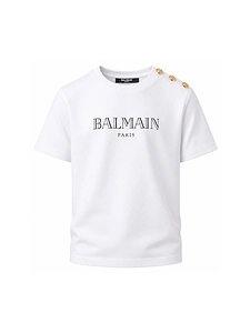 Balmain Kids Logo Printed Crewneck T-Shirt