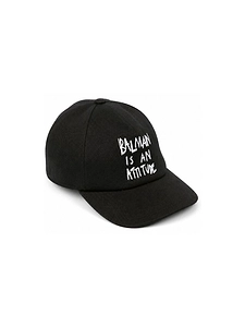Balmain Kids Logo Printed Curved Peak Baseball Cap