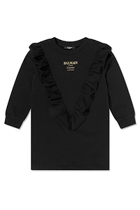 Balmain Kids Logo Printed Jersey Dress