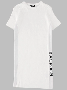 Balmain Kids Logo Ribbed Dress