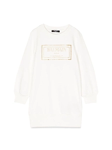 Balmain Kids Logo Sweatshirt Dress