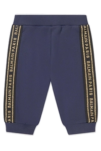 Balmain Kids Logo Tag Tapered Trousers