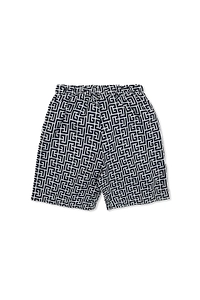 Balmain Kids Printed Pb Monogram Swim Shorts