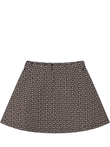 Balmain Kids Monogram A-Line Skirt