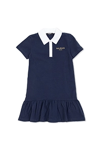 Balmain Kids Ruffled Hem Polo Dress