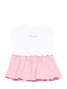Balmain Kids Ruffled Crewneck Dress