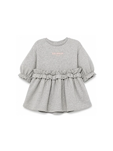 Balmain Kids Ruffled Trim Crewneck Dress