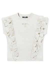 Balmain Kids Ruffled Crewneck Top