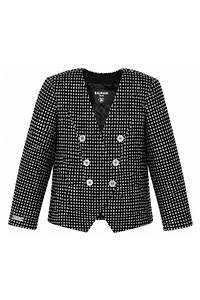 Balmain Kids Sequin Emebllished Straight Hem Jacket