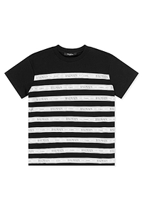Balmain Kids Striped Logo Jersey T-Shirt