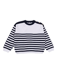 Balmain Kids Striped Crewneck Jumper