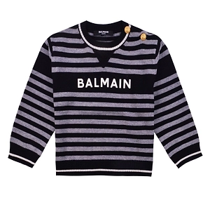 Balmain Kids Striped Crewneck Jumper