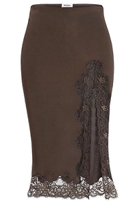 Balmain Lace Detailed Midi Skirt