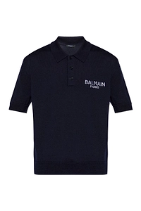 Balmain Logo Detailed Knitted Polo Shirt