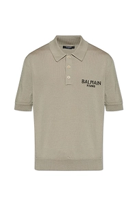 Balmain Logo Detailed Knitted Polo Shirt