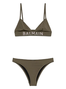 Balmain Logo Embellished Two Piece Swimsuit