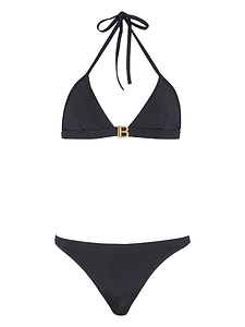 Balmain B-Plaque Triangle Halterneck Bikini Set