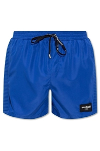Balmain Logo Patch Drawstring Swim Shorts