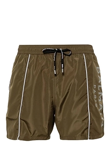 Balmain Logo Printed Drawstring Swim Shorts