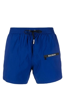 Balmain Logo-Printed Drawstring Swim Shorts