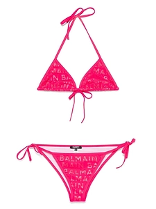 Balmain Logo-Printed Two-Piece Bikini Set