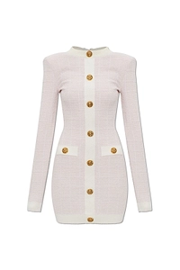 Balmain Buttoned Tweed Mini Dress