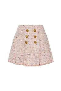 Balmain Buttoned Tweed Mini Skirt