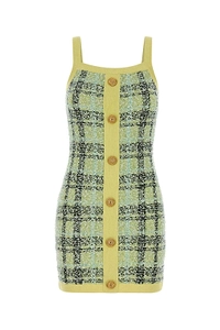 Balmain Check Patterned Tweed Mini Dress