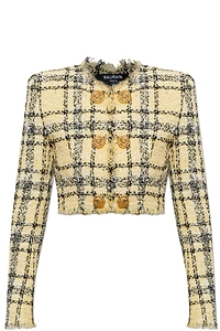 Balmain Glitter Tweed Cropped Jacket