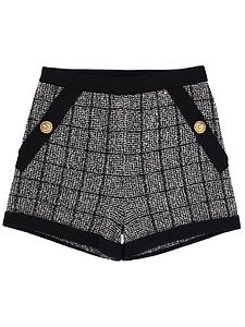 Balmain Checked Tweed Shorts