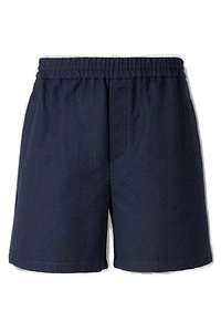 Balmain Monogram Elastic-Waist Bermuda Shorts