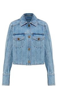 Balmain Cropped Denim Jacket