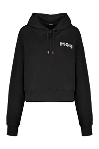 Balmain Cropped Logo Hoodie