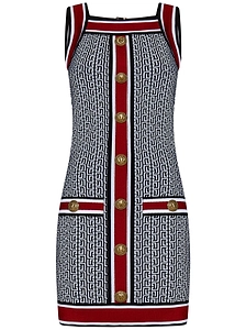 Balmain Monogram Sleeveless Knit Dress