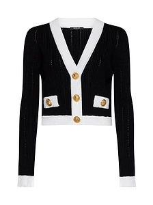 Balmain Cropped Knit Cardigan