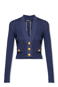 Balmain Cropped Knitted Cardigan