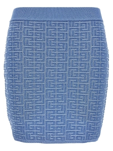 Balmain Monogrammed Mini Skirt