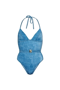 Balmain Belted One-Piece Swimsuit
