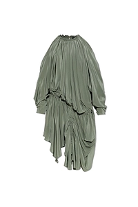 Balmain Draped Asymmetric Hem Dress