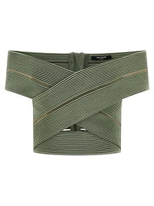 Balmain Off-The-Shoulder Cropped Top