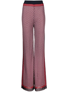 Balmain Pb Monogram-Print Flared Knitted Trousers