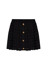 Balmain Pleated Button Detailed Skirt